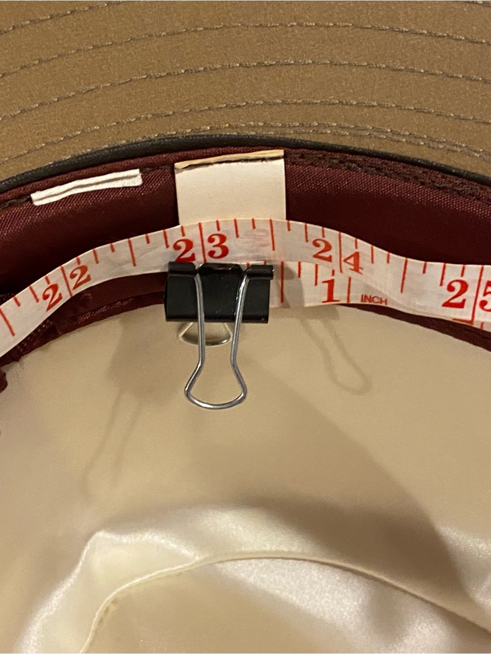 Vintage Borsalino Suede Safari Hat Mens 7 3/8 Tan Leather Band Italy - Picture 15 of 16
